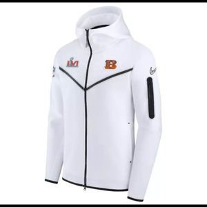 Nike, Jackets & Coats, Cincinnati Bengals Nike Super Bowl 56 Lvi White  Diamond Tech Fleece Hoodie Nike